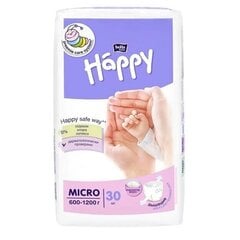 Подгузники Happy Micro (600-1200 г), 30 шт. цена и информация | Happy Товары для детей и младенцев | 220.lv