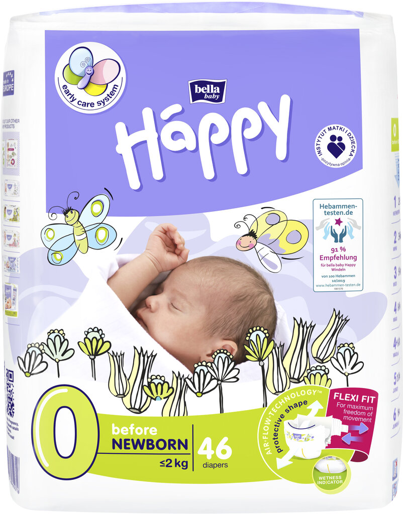 Autiņbiksītes Happy Before Newborn, 0. izmērs ( cena un informācija | Autiņbiksītes | 220.lv