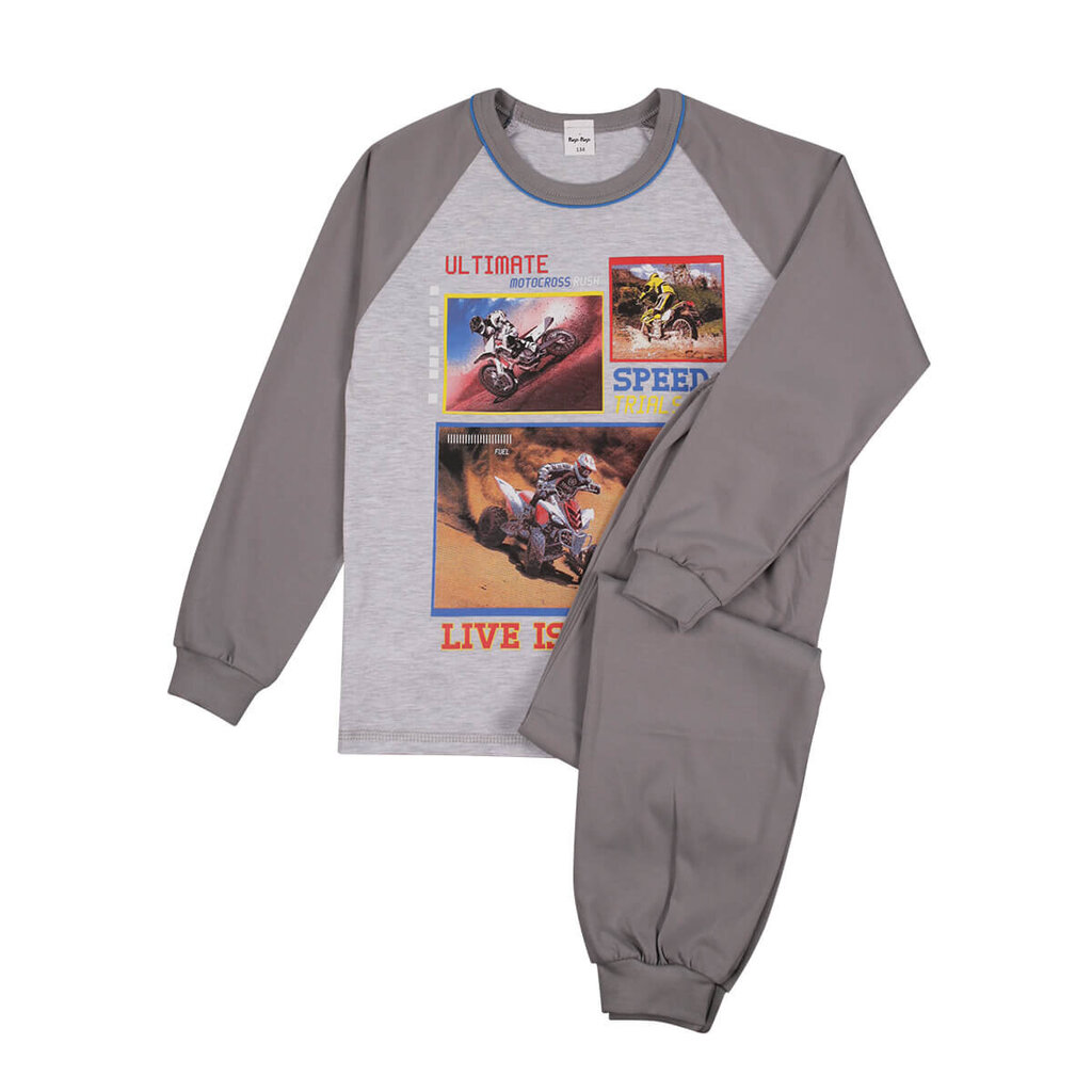 Pidžama zēniem, pelēka, motory, Tup Tup цена и информация | Zēnu pidžamas, halāti | 220.lv