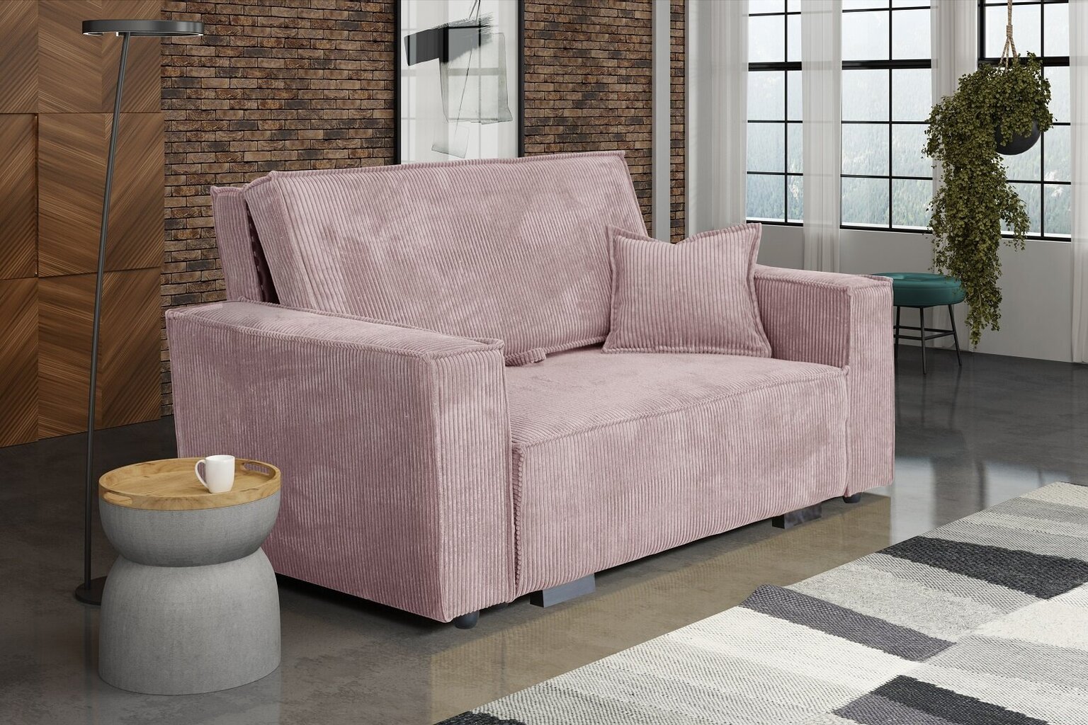 Dīvāns/gulta IVA STAR 2, rozā cena un informācija | Dīvāni | 220.lv