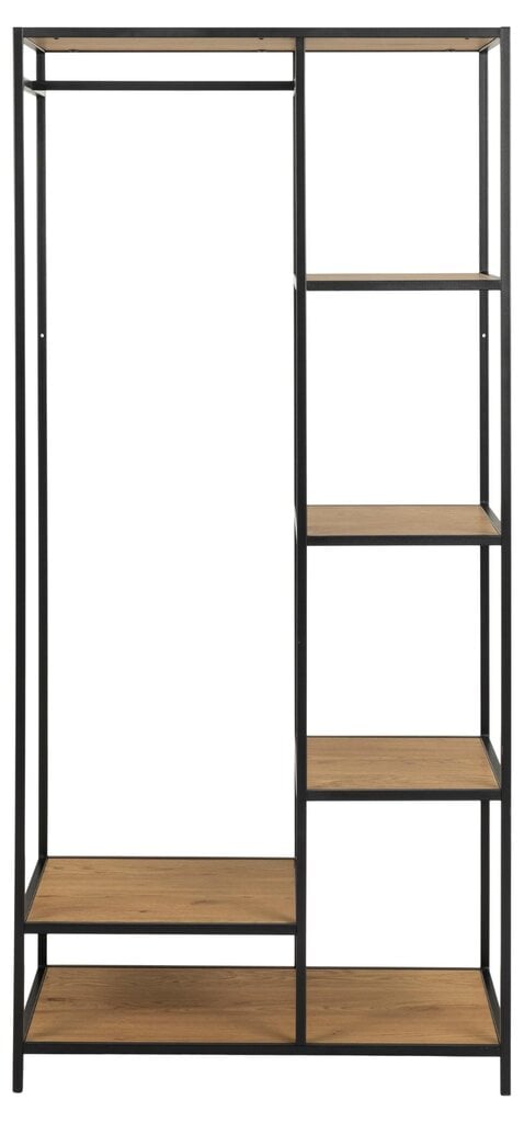 Drçbju statîvs SEAFORD, 77x45xH165cm, savvaïas ozols/melns цена и информация | Priekšnama skapji | 220.lv