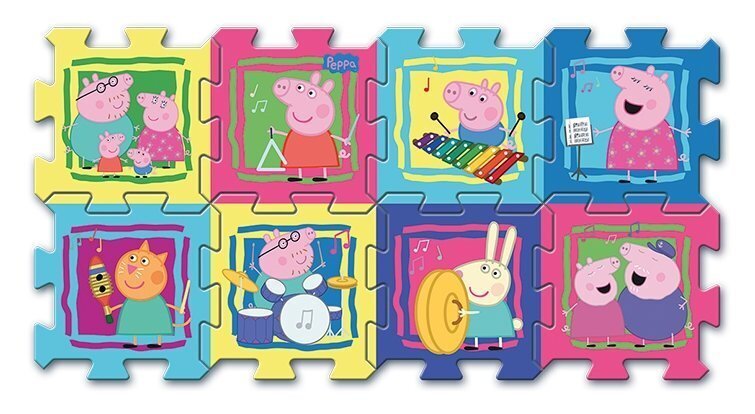 Puzle-paklājs „Cūciņa Pepa“ (Peppa Pig), 8 gab. цена и информация | Attīstošie paklājiņi | 220.lv