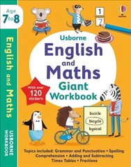 Usborne English and Maths Giant Workbook 7-8 cena un informācija | Grāmatas mazuļiem | 220.lv