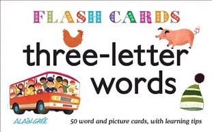 Three-Letter Words - Flash Cards - 50 word and pic ture cards, with learning   tips: 50 Word and Picture Cards, with Learning Tips цена и информация | Книги для самых маленьких | 220.lv