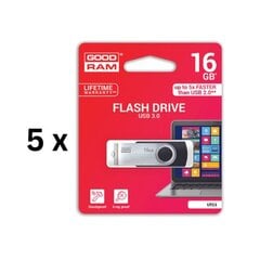 USB накопитель, 3.0 GOODRAM UTS3 16GB, цвет черный, упаковка 5 шт. цена и информация | Goodram Компьютерная техника | 220.lv