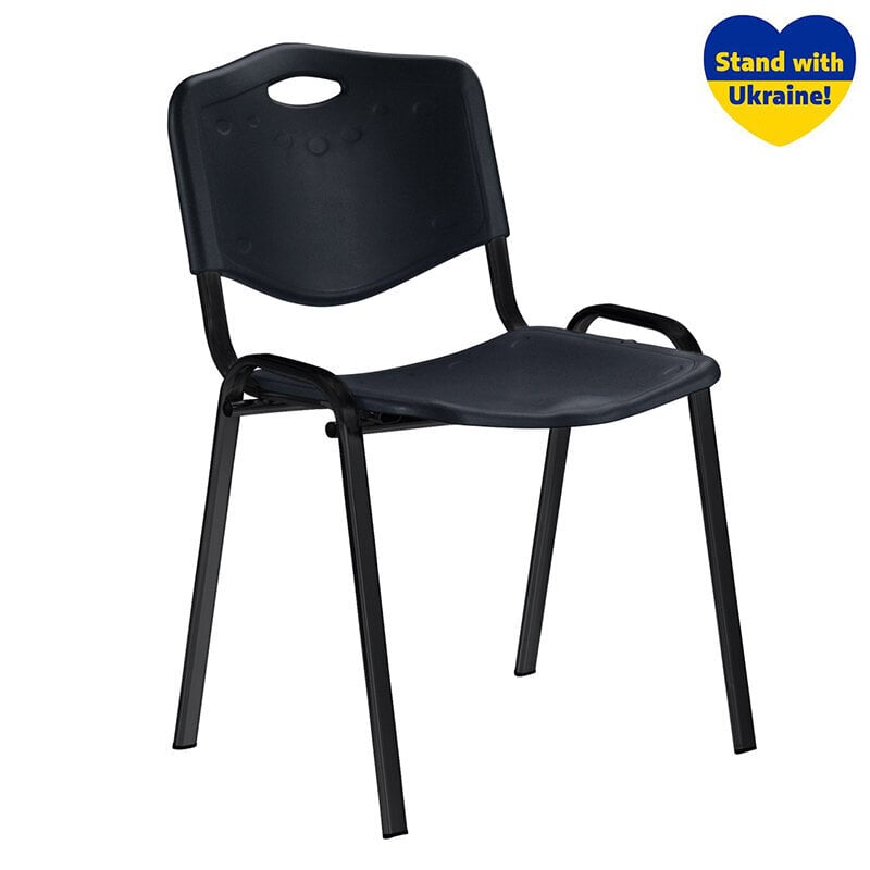 Apmeklētāju krēsls NOWY STYL ISO BLACK, plastmasa, melns sp. cena un informācija | Biroja krēsli | 220.lv