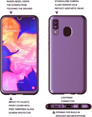 Samsung Galaxy S20 Plus (6,7″) 360° Apvalks + Aizsargstikls – Violets cena un informācija | Telefonu vāciņi, maciņi | 220.lv