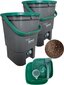 Kompostētājs virtuvei Bokashi dubults iepakojums, Bioproffa Prego 19 l, tumši pelēks un zaļš, 1 kg, granulas Bokashi cena un informācija | Komposta kastes un āra konteineri | 220.lv