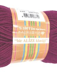 Пряжа для вязания Alize Pure Wool Cashmira 100 г, цвет темно-фиолетовый 248 цена и информация | Принадлежности для вязания | 220.lv