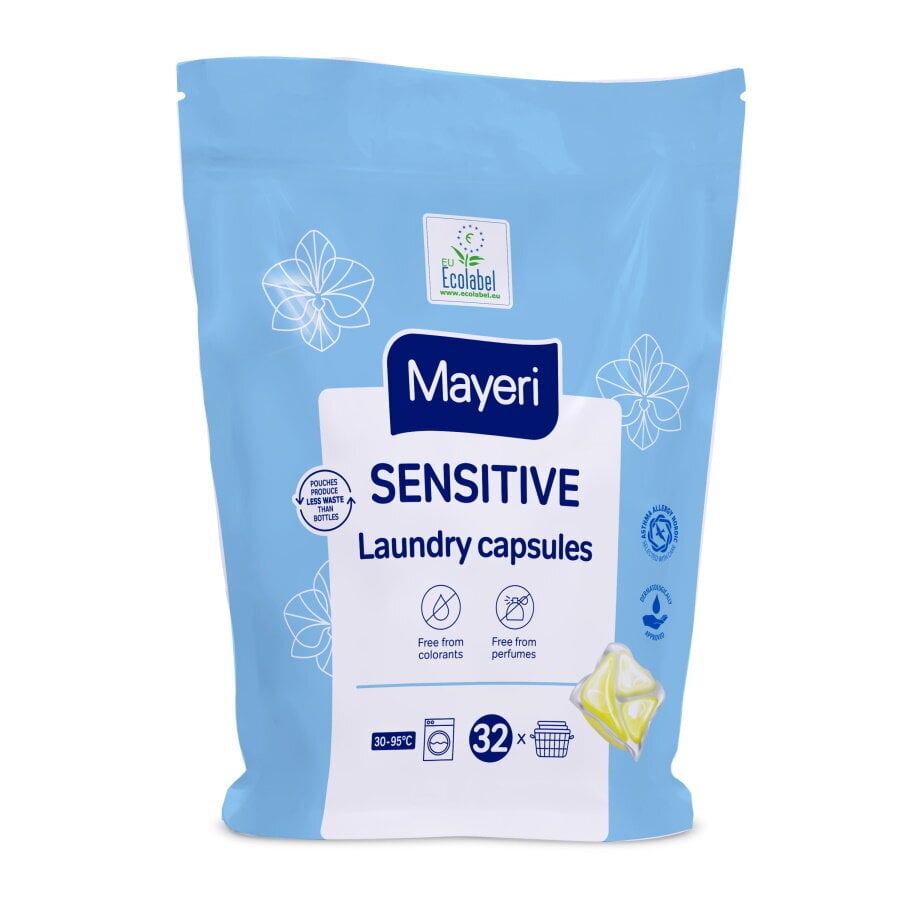 MAYERI Sensitive mazgāšanas kapsulas 32 gab. цена и информация | Veļas mazgāšanas līdzekļi | 220.lv