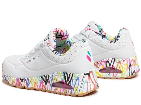 Sportiska stila apavi sievietēm Skechers Uno loving love white 155506wht цена и информация | Sporta apavi sievietēm | 220.lv