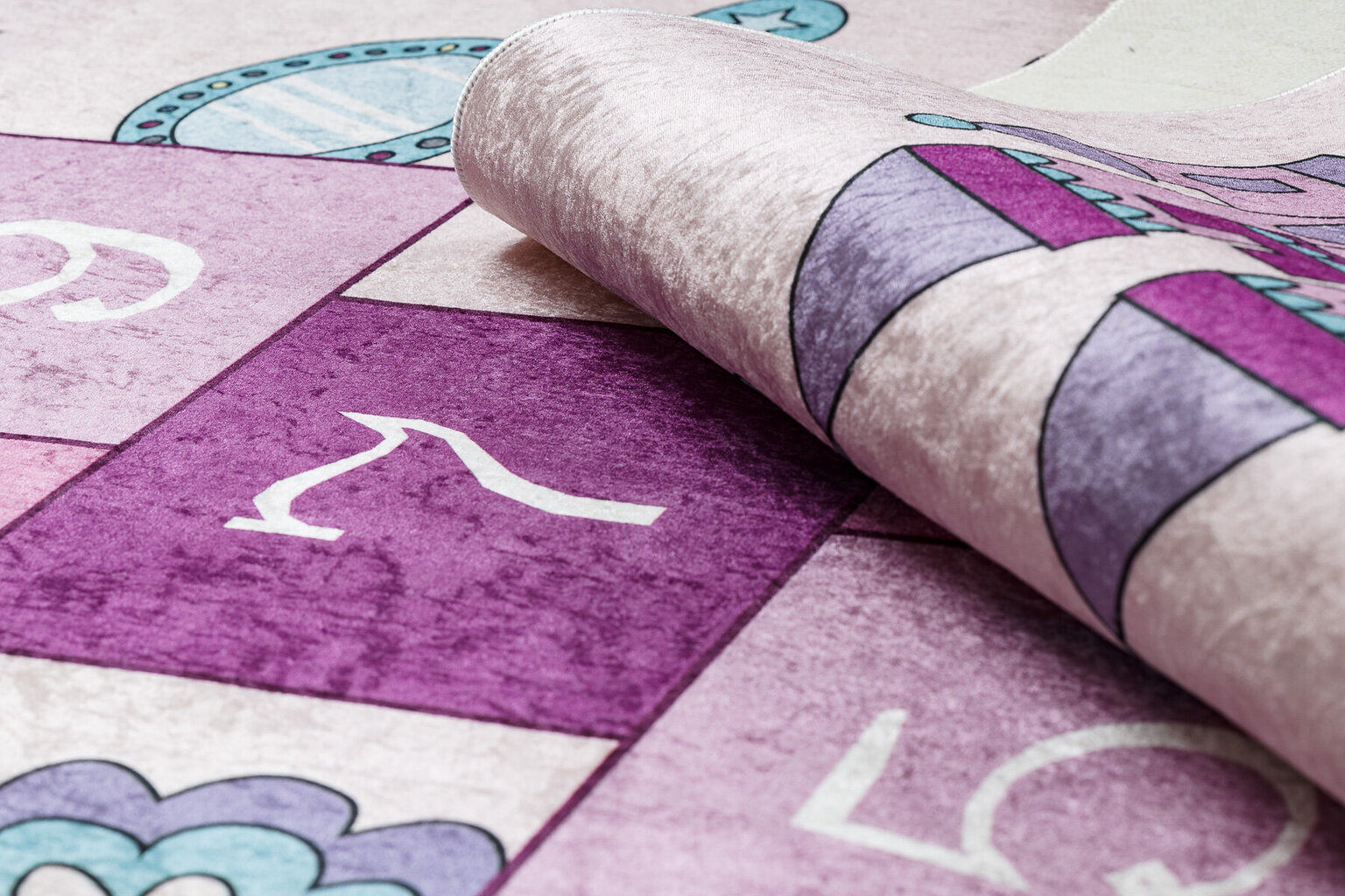 Mazgājams paklājs BAMBINO, klase, numuri bērniem, neslīdošs - rozā цена и информация | Paklāji | 220.lv