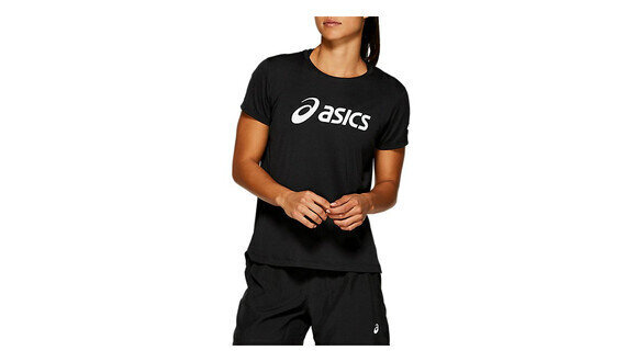 Sieviešu T krekls Asics Silver Asics Top, melns цена и информация | T-krekli sievietēm | 220.lv