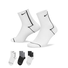 Женские носки для тренинга Nike Womens Everyday Plus Lightweight Ankle, 3 пары, белые/серые/черные цена и информация | Женские носки | 220.lv