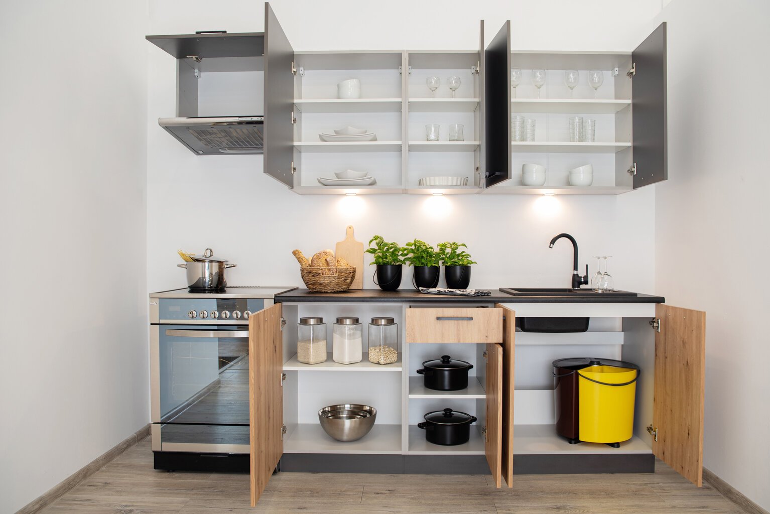 Grīdas virtuves skapītis cepeškrāsnij CLARA, ozola cena un informācija | Virtuves skapīši | 220.lv