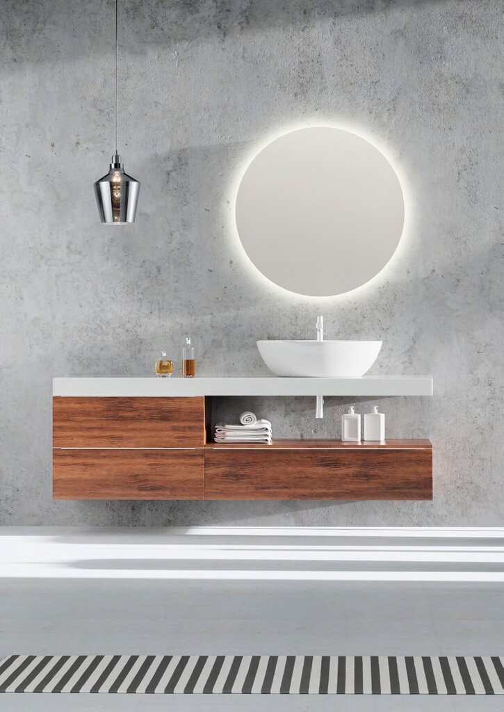 Spogulis Luna ar LED gaismu Ø100 cm IP44 cena un informācija | Spoguļi | 220.lv