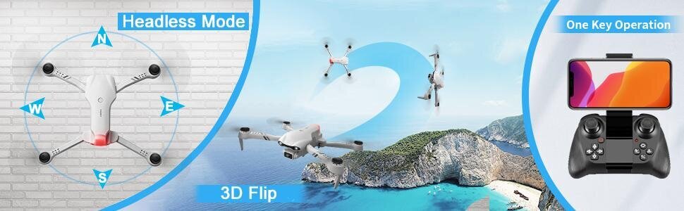 Lielisks ātrs, manevrējams drons ar GPS un iebūvētu tīmekļa kameru cena un informācija | Droni | 220.lv