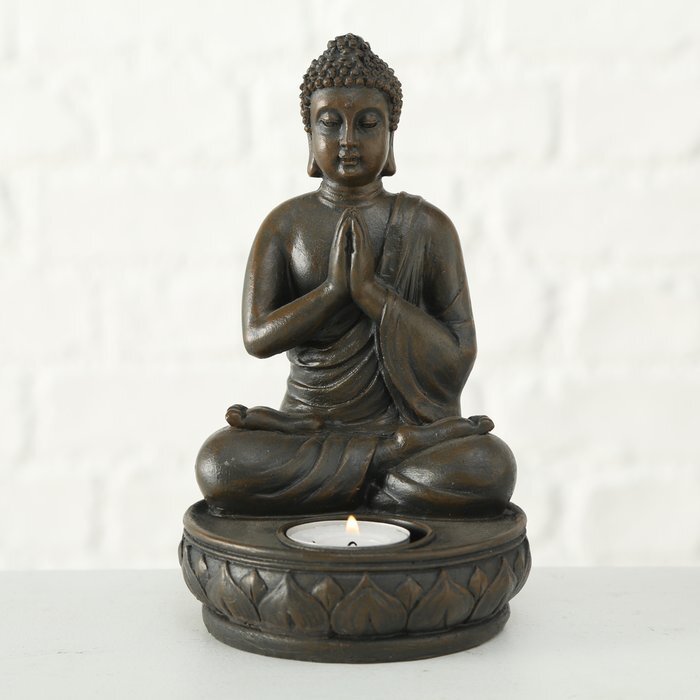 Boltze svečturis Buddha 19 cm цена и информация | Sveces un svečturi | 220.lv