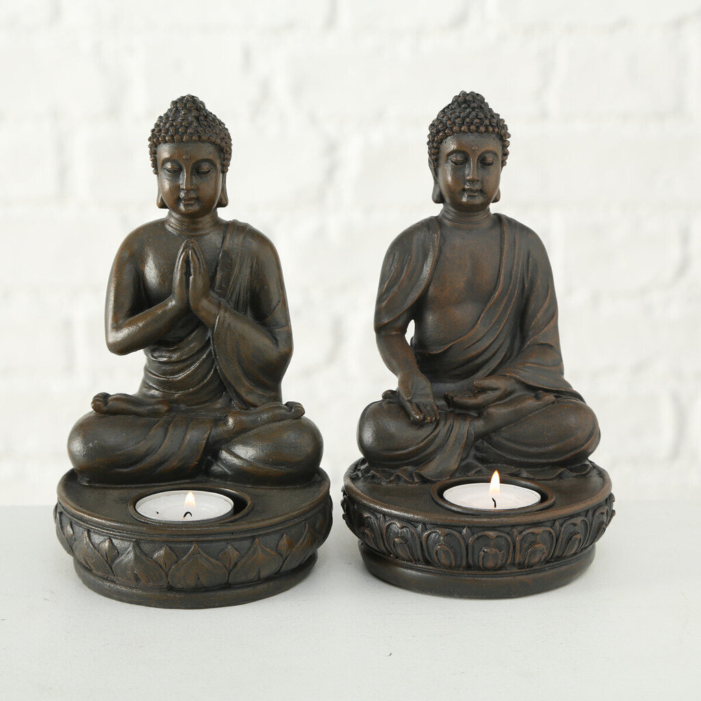 Boltze svečturis Buddha 19 cm цена и информация | Sveces un svečturi | 220.lv