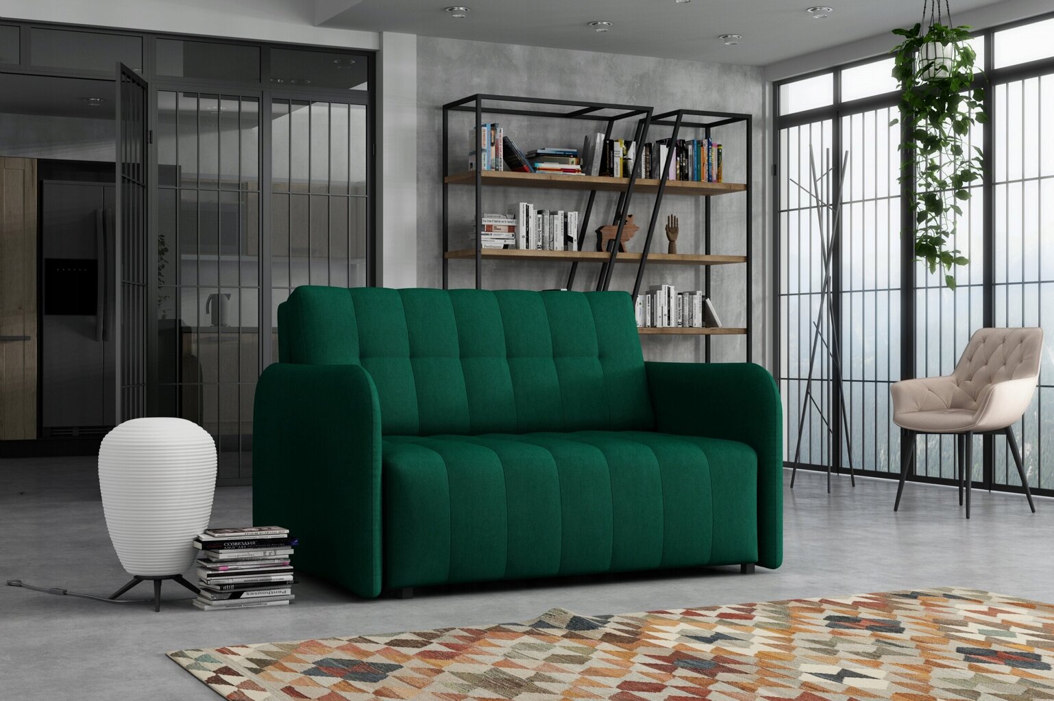 Dīvāns/gulta IVA 2 GRAND, zaļš cena un informācija | Dīvāni | 220.lv