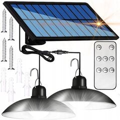 Ielu lampa x 2 3,5 W 90 lm darbojas ar saules enerģiju, tālvadības pults цена и информация | Уличное освещение | 220.lv