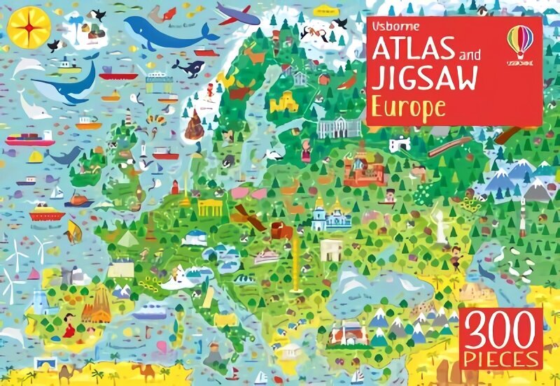 Usborne Atlas and Jigsaw Europe UK 2018 цена и информация | Grāmatas mazuļiem | 220.lv