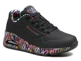 Uno loving love skechers sievietēm black 155506bbk 155506BBK цена и информация | Спортивная обувь, кроссовки для женщин | 220.lv