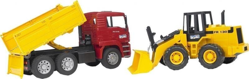 Pašizgāzējs + traktors ar iekrāvēju Bruder, 02752 cena un informācija | Rotaļlietas zēniem | 220.lv