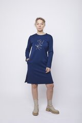 Женское повседневное платье с рисунком, синее цена и информация | Платья | 220.lv