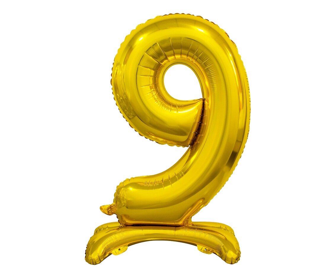 Folijas balona numurs "9", 74 cm, krāsa: zelts (BC-ASZ9) 9663 cena un informācija | Baloni | 220.lv