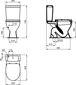 WC pods EUROVIT IdealStandard, ūdens padeve no apakšas, vertikāls izvāds, 6/3l, SoftClose vāks cena un informācija | Tualetes podi | 220.lv
