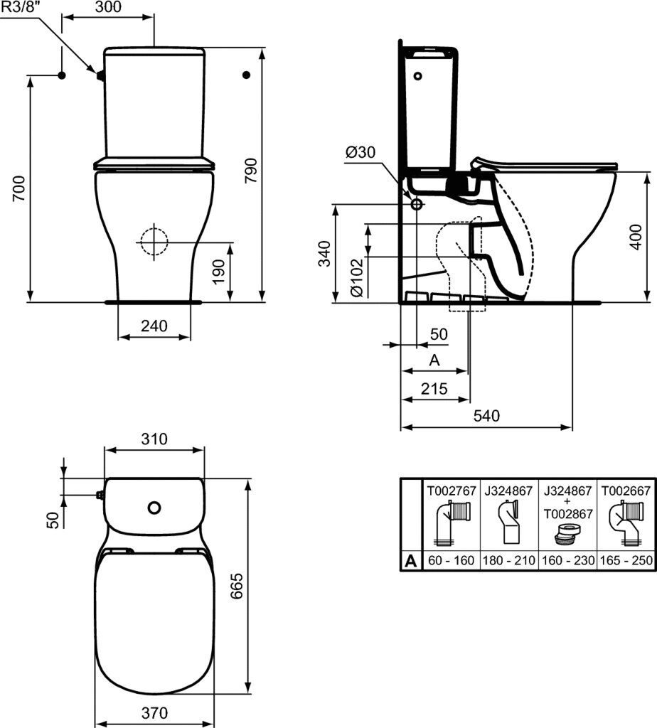 WC pods TESI IdealStandard melnais cena un informācija | Tualetes podi | 220.lv