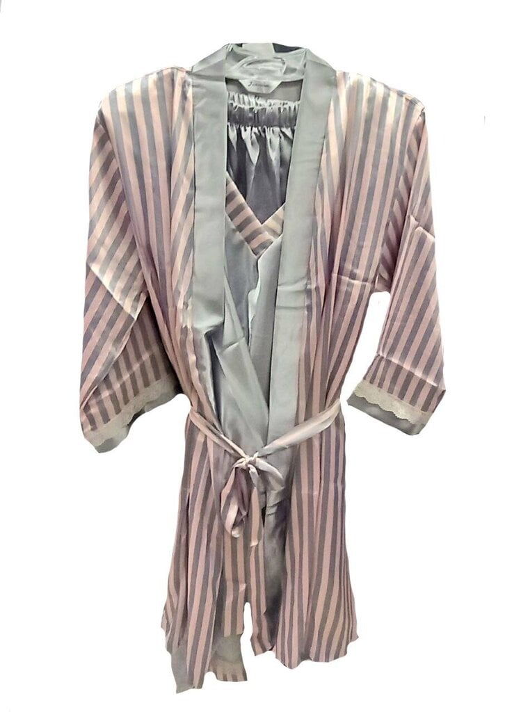Pidžamas komplekts un halāts / 867 / pelēks un rozā цена и информация | Naktskrekli, pidžamas | 220.lv
