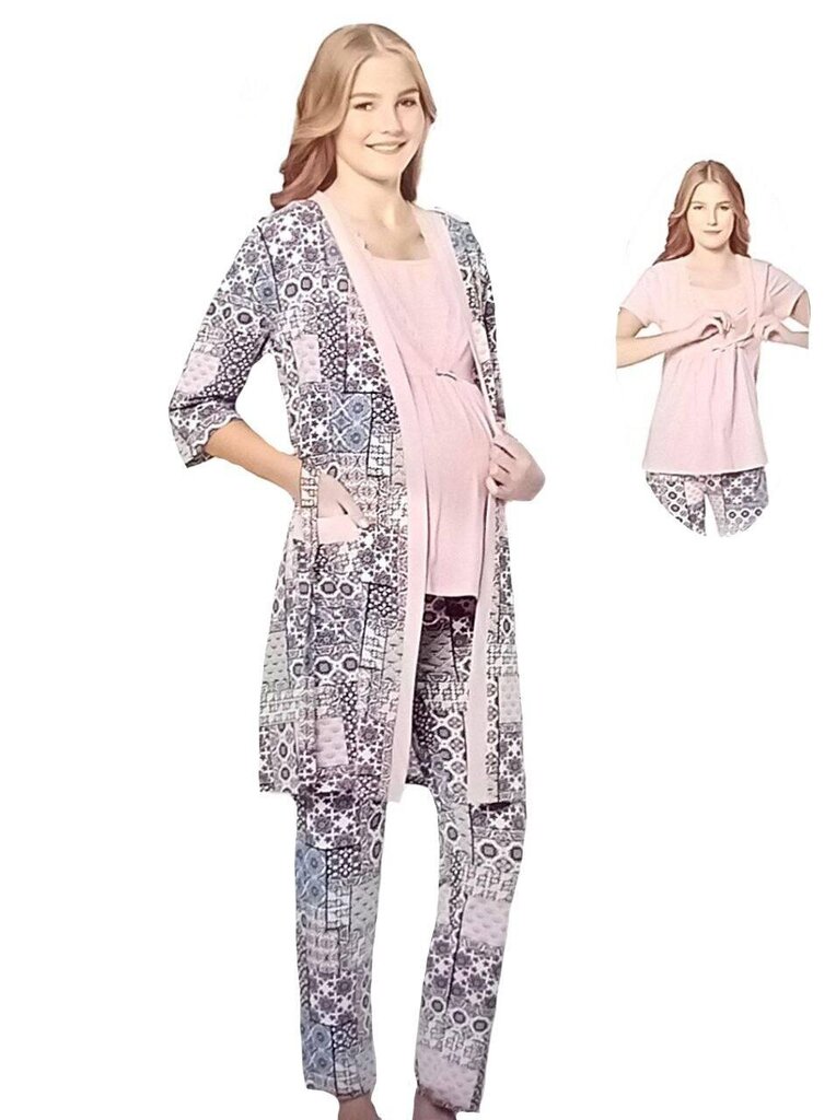 Pidžamas komplekts un halāts COTPARK cena un informācija | Naktskrekli, pidžamas | 220.lv