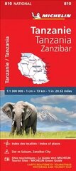 Tanzania & Zanzibar - Michelin National Map 810: Map cena un informācija | Ceļojumu apraksti, ceļveži | 220.lv