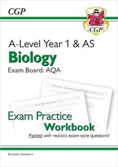 A-Level Biology: AQA Year 1 & AS Exam Practice Workbook - includes Answers cena un informācija | Izglītojošas grāmatas | 220.lv