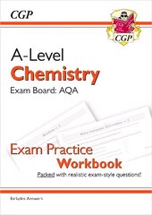 A-Level Chemistry: AQA Year 1 & 2 Exam Practice Workbook - includes Answers cena un informācija | Izglītojošas grāmatas | 220.lv