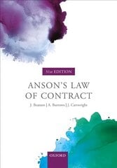 Anson's Law of Contract 31st Revised edition цена и информация | Книги по экономике | 220.lv