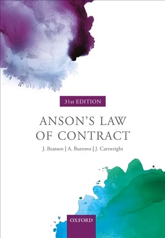 Anson's Law of Contract 31st Revised edition цена и информация | Ekonomikas grāmatas | 220.lv