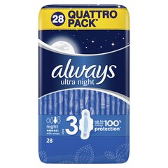 Higiēniskās paketes Always Ultra Night 28 gab. cena un informācija | Always Smaržas, kosmētika | 220.lv