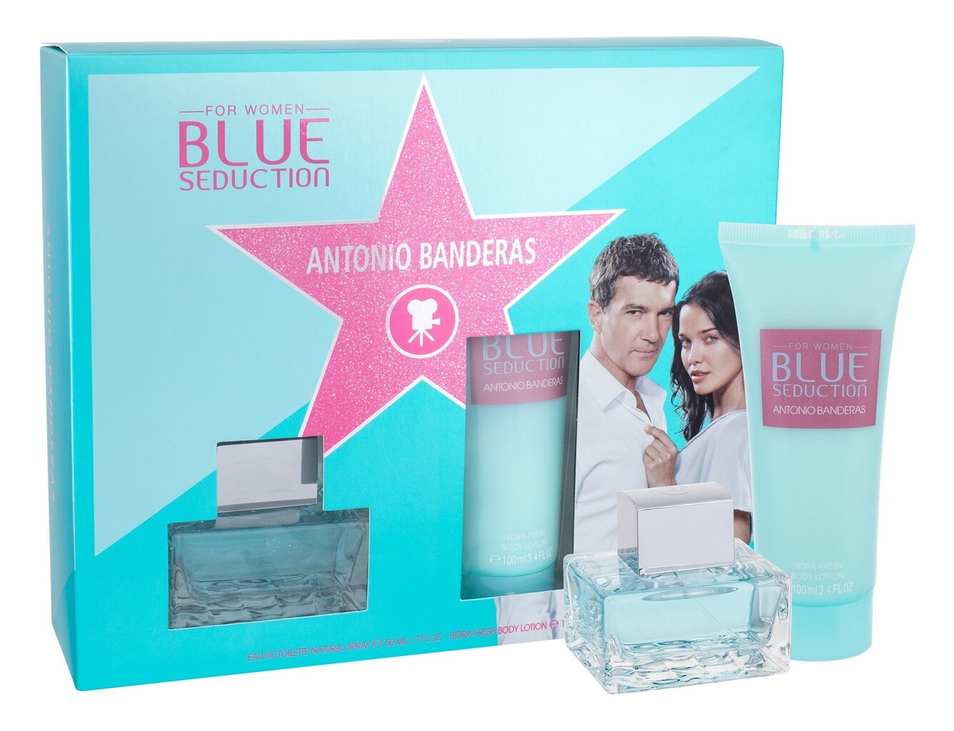 Komplekts Antonio Banderas Blue Seduction: EDT 50 ml + ķermeņa losjons 100 ml cena un informācija | Sieviešu smaržas | 220.lv