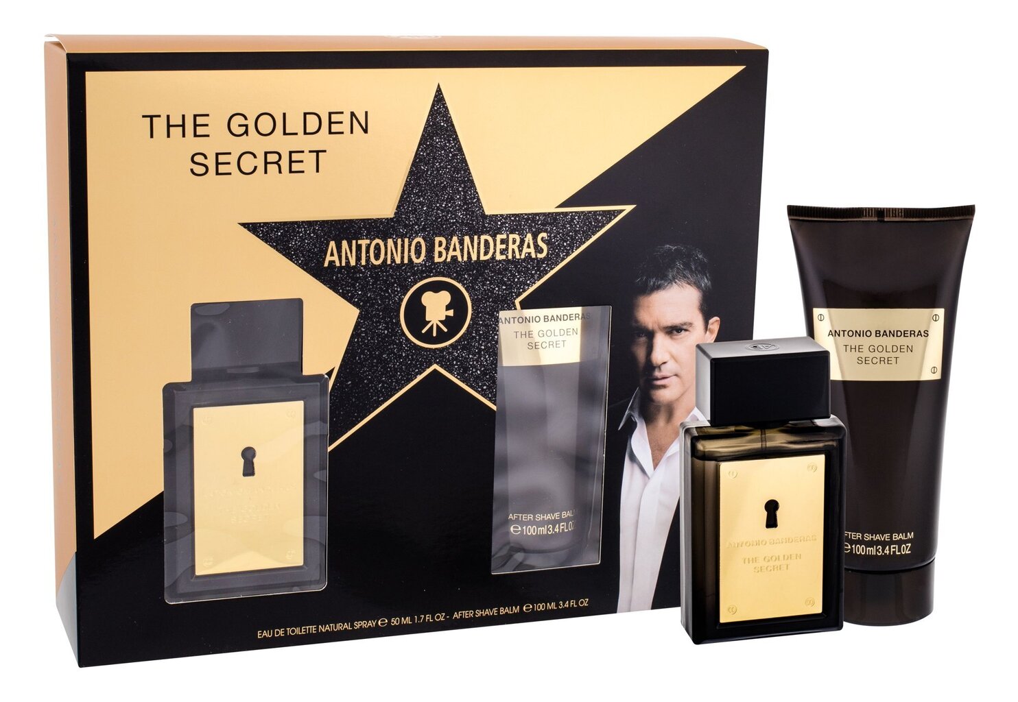 Komplekts Antonio Banderas The Golden Secret: EDT 50 ml + pēc skūšanas balzāms 100 ml cena un informācija | Vīriešu smaržas | 220.lv