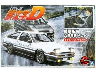 Сборная модель Aoshima - Initial D Takumi Fujiwara Toyota Sprinter Trueno AE86 w/Driver Figure, 1/24, 05954 цена и информация | Конструкторы и кубики | 220.lv