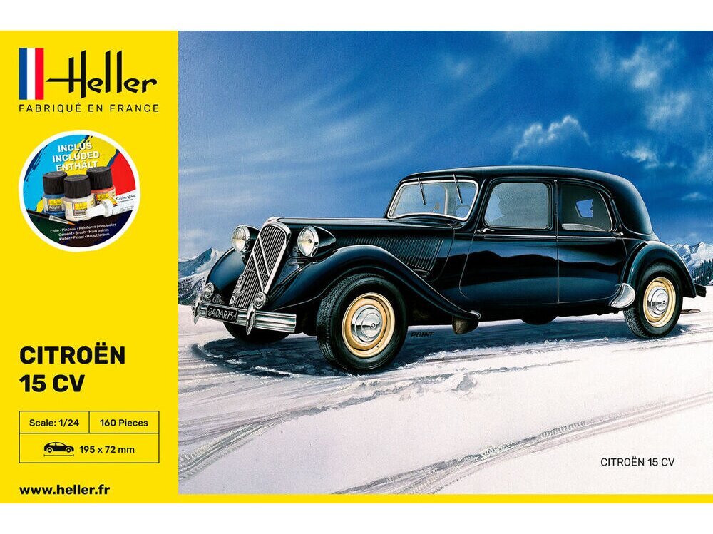 Heller - Citroën 15 CV dāvanu komplekts, 1/24, 56763 cena un informācija | Konstruktori | 220.lv