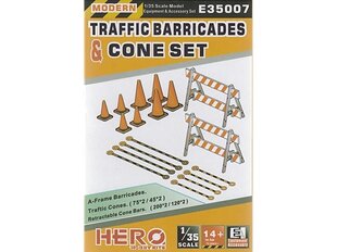 Hero Hobby Kits - Traffic Barricades & Cone Set, 1/35, E35007 цена и информация | Kонструкторы | 220.lv