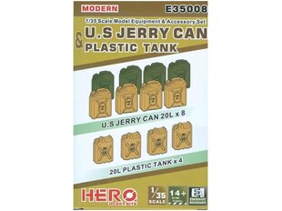 Конструктор Hero Hobby Kits - U.S. Jerry Can & Plastic Tank, 1/35, E35008 цена и информация | Конструкторы и кубики | 220.lv