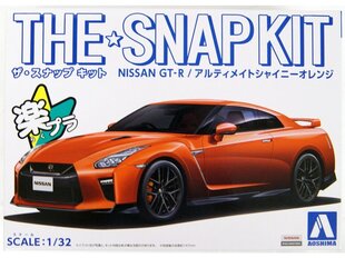 Сборная модель Aoshima - The Snap Kit Nissan GT-R Ultimate Shiny Orange, 1/32, 05638 цена и информация | Конструкторы и кубики | 220.lv
