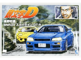 Aoshima - Initial D Kozo Hoshino BNR34 Nissan Skyline GT-R, 1/24, 05733 cena un informācija | Konstruktori | 220.lv