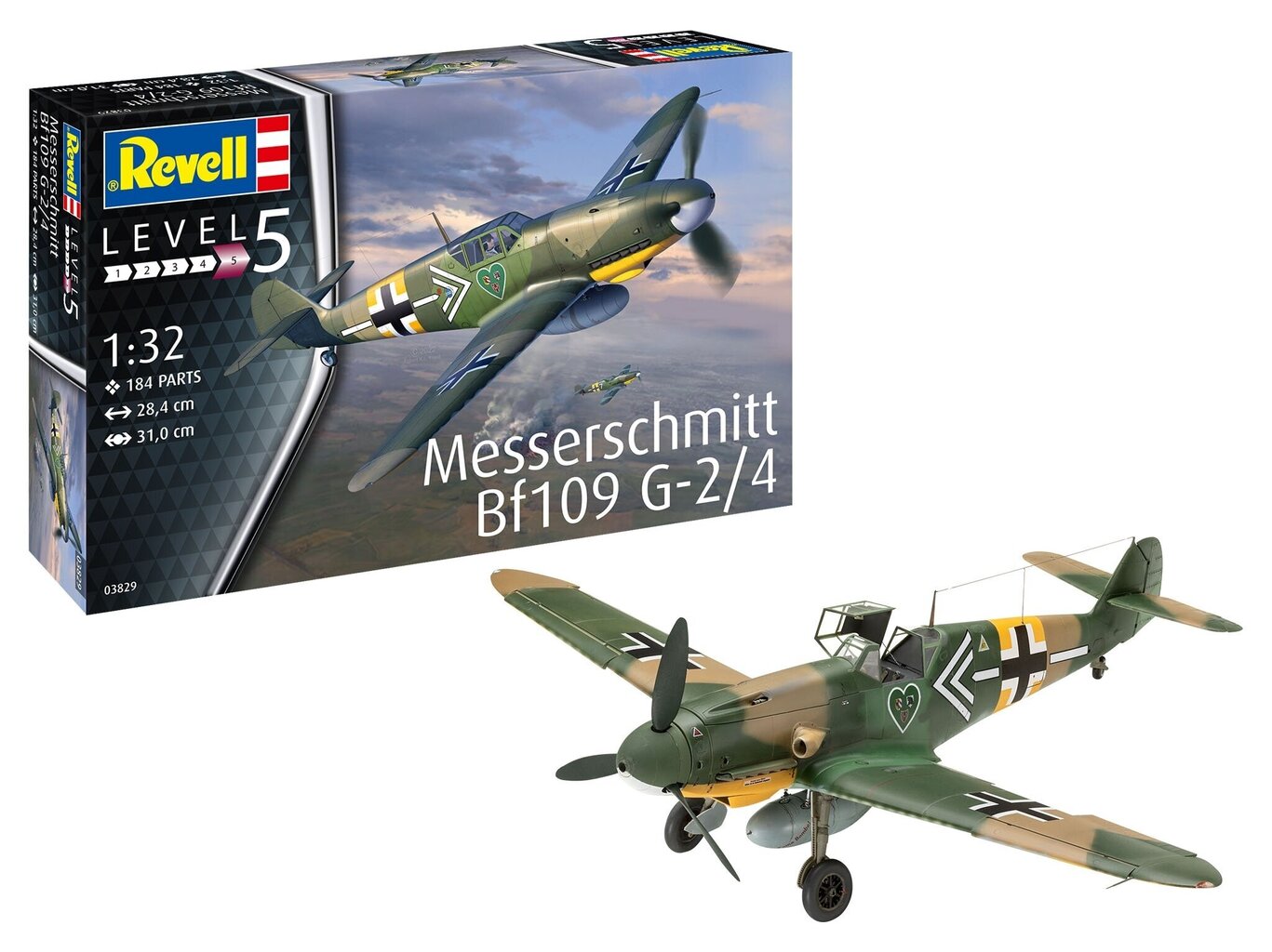 Revell - Messerschmitt Bf109G-2/4, 1/32, 03829 cena un informācija | Konstruktori | 220.lv