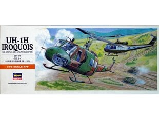 Hasegawa - Bell UH-1H Iroquois (U.S. Army/J.G.S.D.F. Utility Helicopter), 1/72, 00141 цена и информация | Конструкторы и кубики | 220.lv